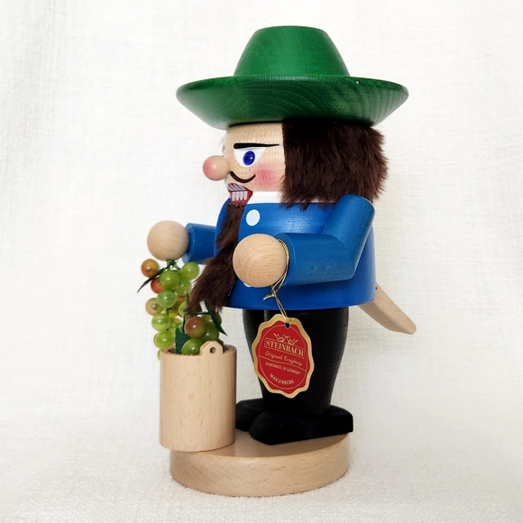 Steinbach Chubby Wine Maker Man w/ Grapes 10" Nutcracker Doll - Made in Germany - Picture 5 of 8